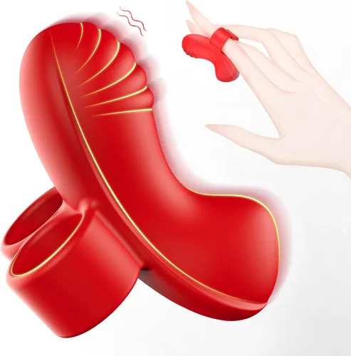 Vibrador Mini Vibrador de Dedo Juguetes Sexuales Juguetes para Adultos 10 Modos de Vibración Vibradores Juguete Sexual Femenino Parejas Bala Rojo