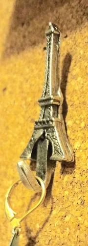 Miniatura 4 de Juego de 3 ganchos de pared de la torre Eiffel pequeña, color plateado