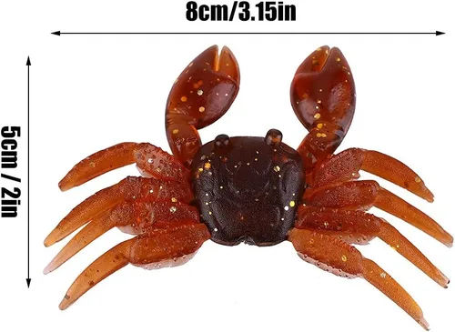 Miniatura 2 de OUKENS Señuelos de pesca, 10 piezas de plástico artificial 3D simulación cangrejo cebo suave para agua dulce y salada