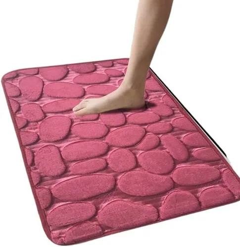 Miniatura 11 de Alfombra antideslizante de Baño De Franela Gruesa Antideslizante, Almohadilla De Espuma Viscoelástica, Adoquín En Relieve, Alfombra De Suelo De