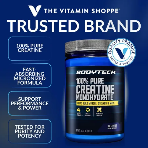 Miniatura 2 de BODYTECH Polvo de Monohidrato de Creatina 100% Puro - Micronizado para Máxima Absorción - Apoya la Fuerza Muscular y Potencia - Sin Sabor