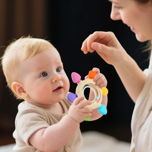 Miniatura 8 de Anillos de dentición para bebés de 0 a 6 a 12 meses, sonajero de animales, juguetes sensoriales para bebés de 0 a 24 meses, alivio de mordedores