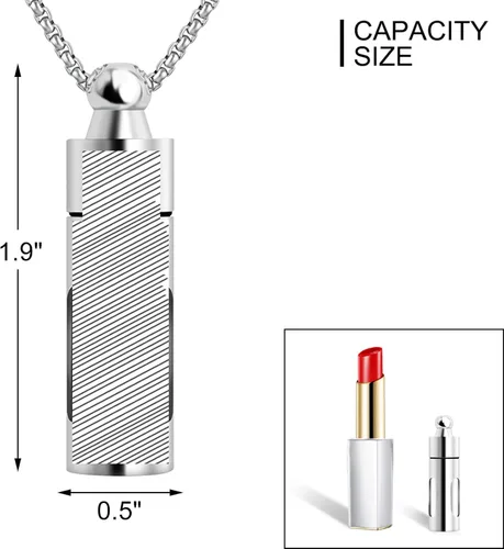 Miniatura 2 de abooxiu Contenedores de vidrio Urna Collares para cenizas Acero inoxidable Cremación Joyería Colgante Memorial Recuerdo - Personalizar disponible