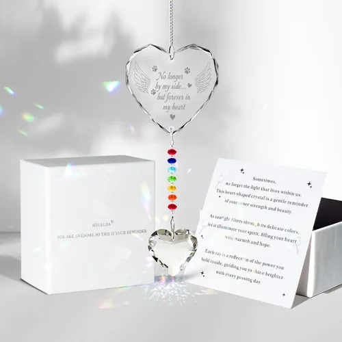 Miniatura 15 de Regalos conmemorativos para gatos por pérdida de gato, atrapasoles de cristal K9 para ventanas, regalo personalizado de condolencias para mascotas