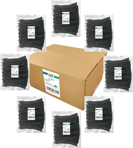 Miniatura 11 de HS Bridas de plástico duraderas de 4 pulgadas (paquete de 1000 unidades) pequeñas envolturas finas de nailon autobloqueantes de 18 libras para Negro