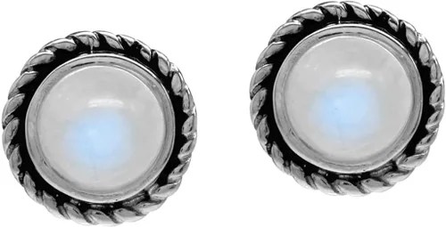 Miniatura 4 de Silvershake 6mm Natural or Created Round Shape Gemstones 925 Sterling Silver Rope Stud Earrings Jewelry for Women