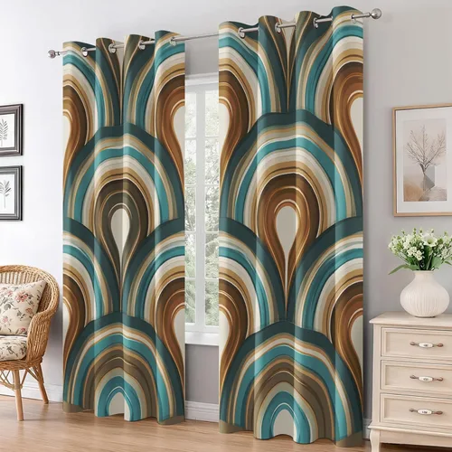 Miniatura 14 de Groovy Heart Curtains for Living Room 84 Inch Length, 60S 70S Retro Blackout Curtains Bedroom Decor, Hippie Orange Aesthetic Grommet Thermal Black