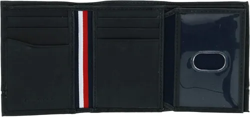 Miniatura 3 de Tommy Hilfiger Billetera de cuero Leif RFID triple con doble identificación, color negro