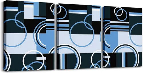 Miniatura 8 de Erosebridal Bohemian Wall Decor 12"x16" 3 Piece Country Southwestern Canvas Wall Art Boho Aztec Arrows Diamond Poster Print Black Gray Geometric