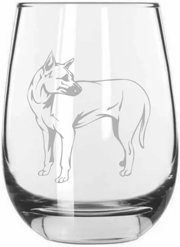 Miniatura 29 de Sakhalin Husky Dog - Copa de vino grabada personalizada de 15.25 onzas sin tallo
