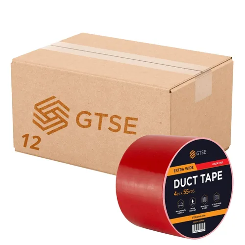 Miniatura 54 de Cinta adhesiva ancha GTSE, negra, 3 pulgadas x 55 yardas (164 pies), cinta de reparación resistente e impermeable para uso en interiores