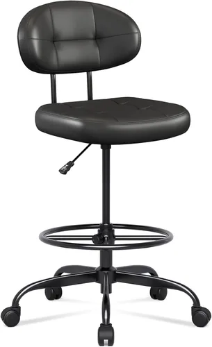 Miniatura 13 de Misolant Silla de Dibujo, Silla de Oficina Alta sin Brazos con Anillo Reposapiés para Escritorio de Pie, Pequeña Silla Ejecutiva de Computadora