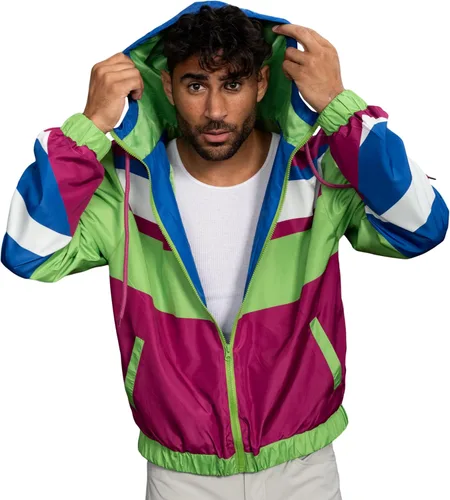 Miniatura 5 de Chaqueta cortavientos retro ligera con diseños coloridos de los años 80 y 90