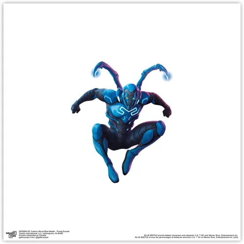 Miniatura 10 de Trends International Gallery Pops DC Comics Blue Beetle - Póster de pared de escarabajo volador, 12 x 12 pulgadas, versión de marco blanco