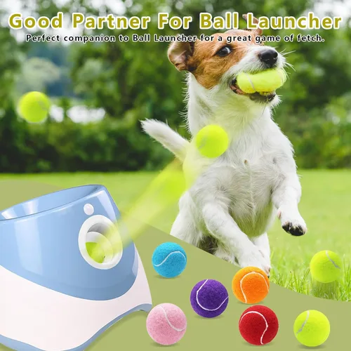 Miniatura 5 de Magicorange Paquete de 6 pelotas de tenis pequeñas, pelotas de tenis de 2 pulgadas para perros, pelota colorida y fácil de atrapar para mascotas