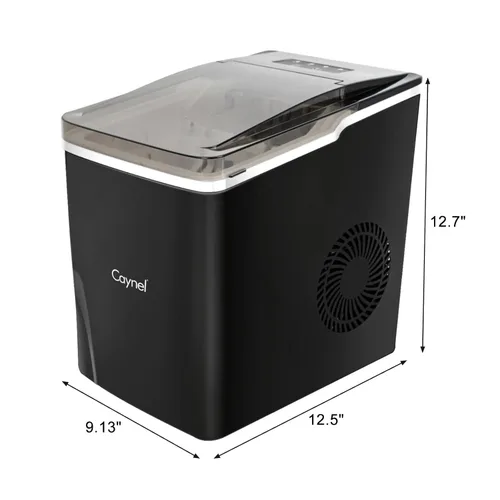 Miniatura 7 de Máquina para hacer hielo para encimera, 9 cubitos de hielo listos en 6 minutos, 26 libras/24 horas, luces indicadoras LED, compacta, portátil