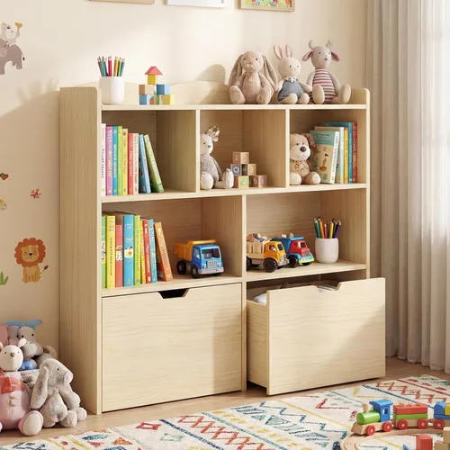 GAOMON Organizador de almacenamiento de juguetes, estantería para niños, armario de almacenamiento de juguetes, armario para libros infantiles para