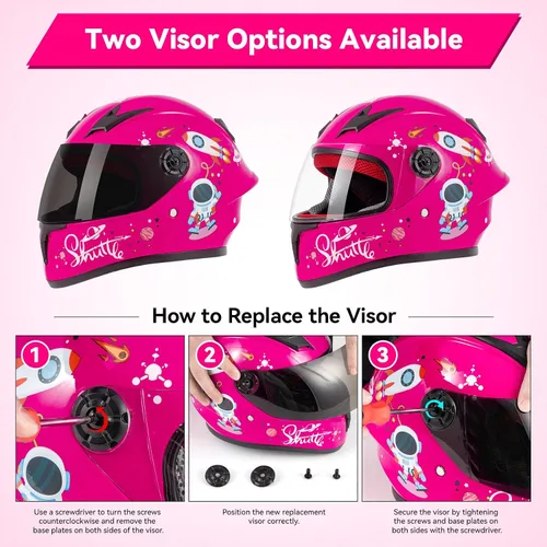 Miniatura 6 de Casco de motocicleta para niños, casco de cara completa para jóvenes, casco ligero aprobado por DOT para motocross, ATV, todoterreno, cascos