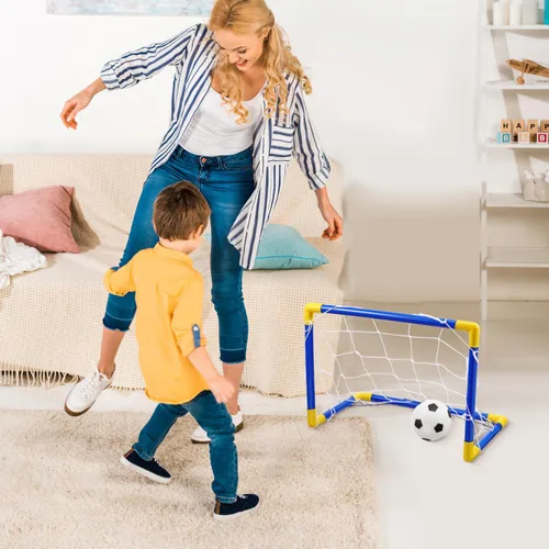 Miniatura 8 de Kisangel Mini juego de portería de fútbol para niños de 8 a 12 años, para interiores y exteriores, plegable, red de fútbol de plástico ligera