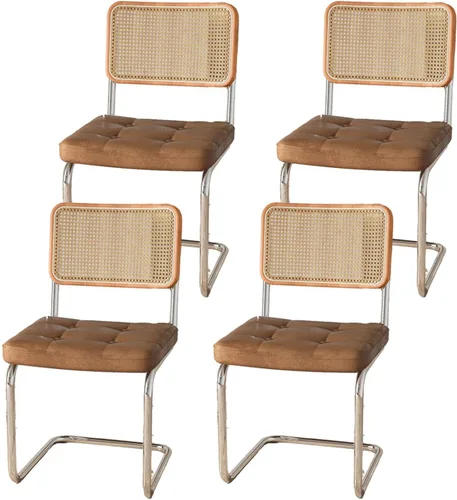 Miniatura 23 de Sillas de comedor de ratán, sillas de cocina, sillas de comedor modernas con madera maciza para cocina, sala de estar, silla de mediados de siglo