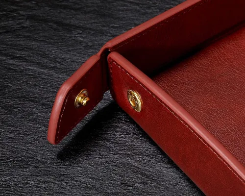 Miniatura 3 de OARIE Bandeja de joyería de tamaño pequeño, bandeja de valet vintage, bandeja de cuero sintético para hombres, cartera para llaves, monedero