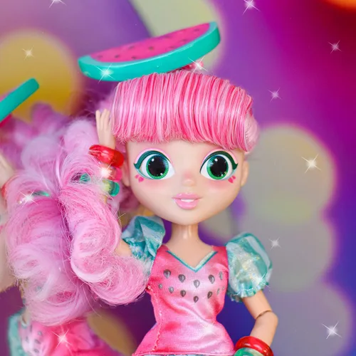 Miniatura 5 de Sunny Days Entertainment Fidgie Friends Watermellow - Sirena con cola de lentejuelas abatibles Muñeca de moda de 10.5 pulgadas con juguetes