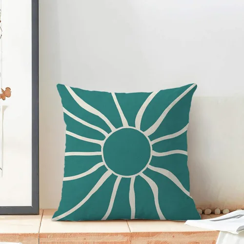 Miniatura 3 de BETGINY Fundas de almohada de verano para exteriores de 16 x 16 pulgadas, 2 unidades, color aguamarina, verde azulado, crema, sol, bohemio