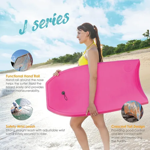 Miniatura 2 de ATUNAS Tablas de cuerpo, 33 a 43 pulgadas, bodyboard para playa con correa de muñeca, espuma sólida de PE/EVA impermeable de celda cerrada, surf