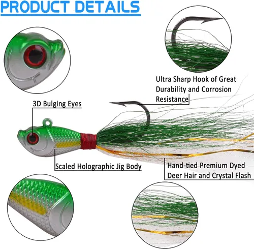 Miniatura 2 de Señuelos de pesca de agua salada, señuelos de pesca de cola de buque, señuelo de pesca de surf, señuelo de pesca de natación, anzuelo para lubina