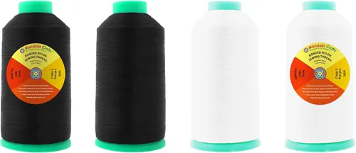 Miniatura 56 de Mandala Crafts - Hilo de nailon para coser cuero, tapicería, mezclilla y para trenzar el pelo; resistente, 1500 yardas, tamaño 69 T70 Marrón