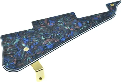 Miniatura 90 de KAISH Golpeador de guitarra Abalone Pearl LP con soporte de acero inoxidable negro y tornillos de montaje de acero para USA Les Paul