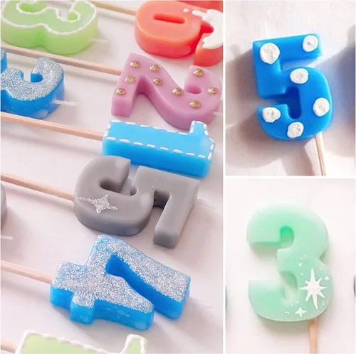 Miniatura 8 de Paquete de ventas de 26 letras grandes molde de silicona 0-9 número molde de silicona
