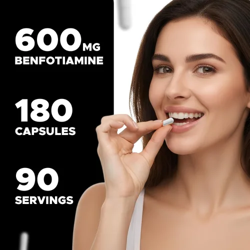 Miniatura 6 de Vitabod Benfotiamina 600mg - 180 cápsulas vegetarianas - Suplemento de vitamina B1 soluble en grasa