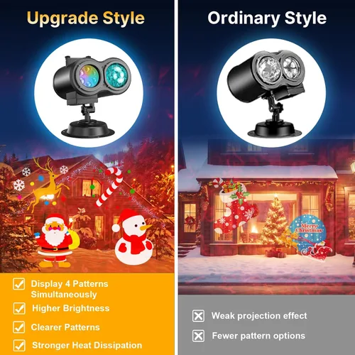 Miniatura 4 de Proyector de luces de Navidad de Halloween con 4 grandes patrones, para exteriores, 29 efectos, luz de proyector de vacaciones al aire libre 2 en 1