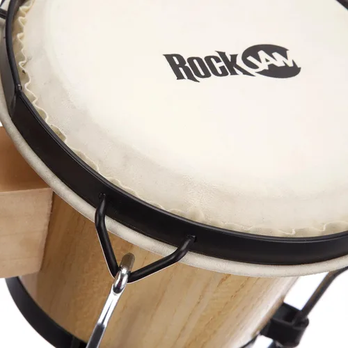 Miniatura 5 de Conjunto de Bongós RockJam de 7" y 8" con Bolsa Acolchada y Llave de Afinación Natural