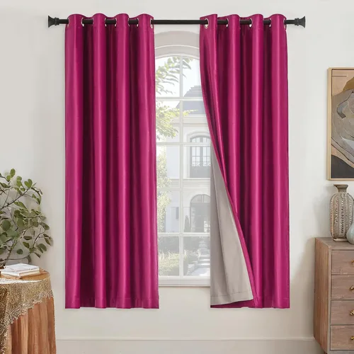 Miniatura 12 de GIGIZAZA Cortinas de terciopelo 100% opacas de 72 pulgadas, 2 paneles, cortinas negras para ventana, con aislamiento térmico, cortina de lujo