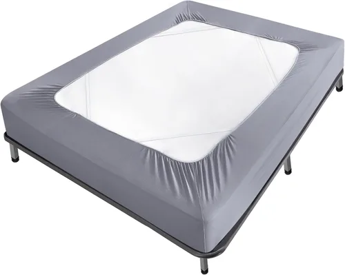 Miniatura 10 de Funda de somier tamaño Twin, falda de cama que envuelve 4 lados del colchón, elástica y ajuste ceñido, ultra suave, sin arrugas, reemplaza las Negro