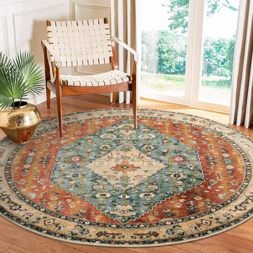 Miniatura 82 de Lahome Alfombra tribal bohemia de 2 x 3 pies, alfombra verde pequeña para entrada, suave, antideslizante, lavable, alfombra de baño bohemia de pelo