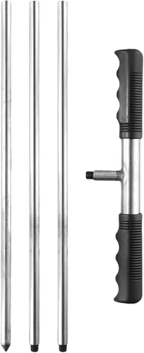 Miniatura 9 de Varilla de sonda de suelo de acero inoxidable de 32 a 48 pulgadas de longitud ajustable para localizar tuberías de tanques sépticos pruebas de suelo