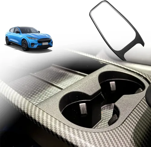 Miniatura 10 de BestEvMod para la cubierta de pegatinas de la consola central del Mach E, accesorios compatibles con Mustang Mach-E 2021-2025 (fibra de carbono)