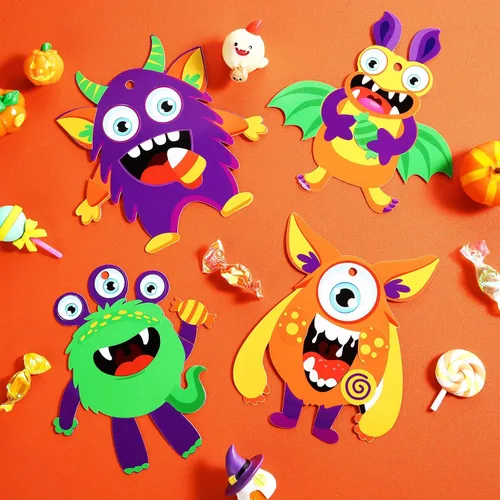 Miniatura 4 de Sumind 48 juegos de adornos de papel para manualidades de Halloween, kit decorativo de papel de Halloween, suministros de manualidades