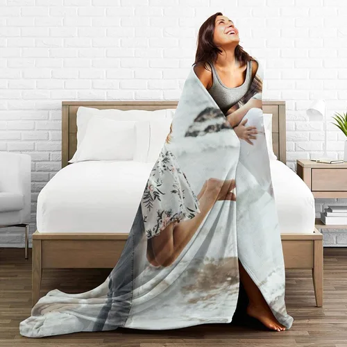 Miniatura 4 de HooSo Manta Personalizada para Cama con Fotos y Texto, Mantas Personalizadas con Collage de Fotos para Regalo de Cumpleaños Familiar y Boda, Collage