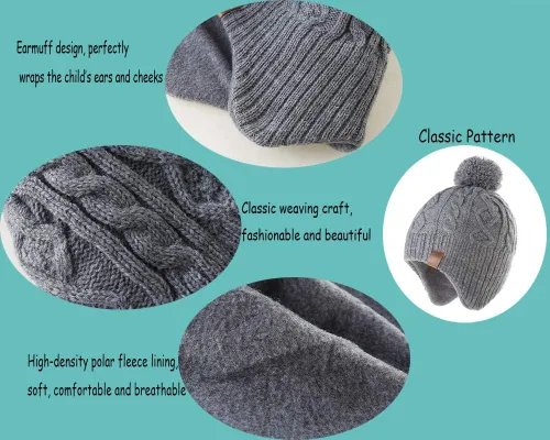 Miniatura 3 de Moon Kitty Conjunto de gorro y bufanda de invierno para niños pequeños