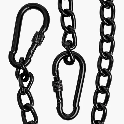 Cadena para silla colgante, cadena para saco de boxeo con dos mosquetones, paquete de 2