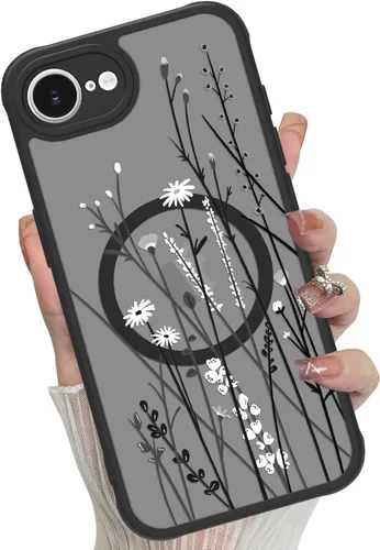 Miniatura 82 de Funda magnética para iPhone 17 Pro [compatible con MagSafe], bonita funda de moda con estampado de leopardo negro, translúcida, mate, parte trasera