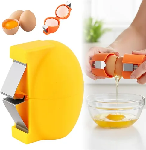 Miniatura 13 de Abridor de cáscara de huevo, separador de huevos de acero inoxidable para huevos crudos, herramienta de galleta, utensilios de cocina, cortador