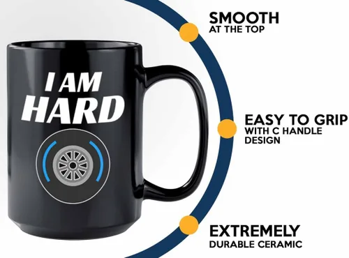 Miniatura 4 de Taza de café Racer de 15 onzas, color negro, I'm Hard - Fuel Speed Racer Car Guys Circuit Automotive Racing Boy Regalos para él, papá, hombres, novio