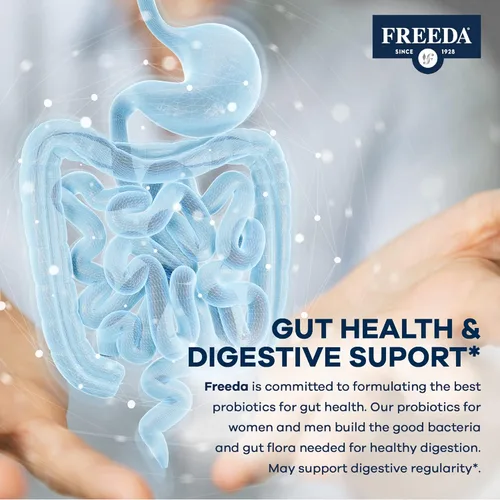 Miniatura 5 de FREEDA Acidophilus Probiótico 1 mil millones de UFC – Lactobacillus Acidophilus para mujeres y hombres – Salud intestinal y apoyo digestivo