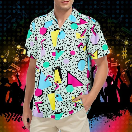 Miniatura 126 de Camisa hawaiana para hombre, con estampado floral, cómoda, con botones, casual, manga corta, ropa de playa para hombre