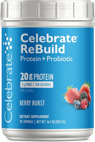 Miniatura 8 de Celebrate Vitamins Rebuild Proteína en polvo con probióticos y prebióticos, 0.71 onzas de proteína aislada de suero de leche, alta fibra